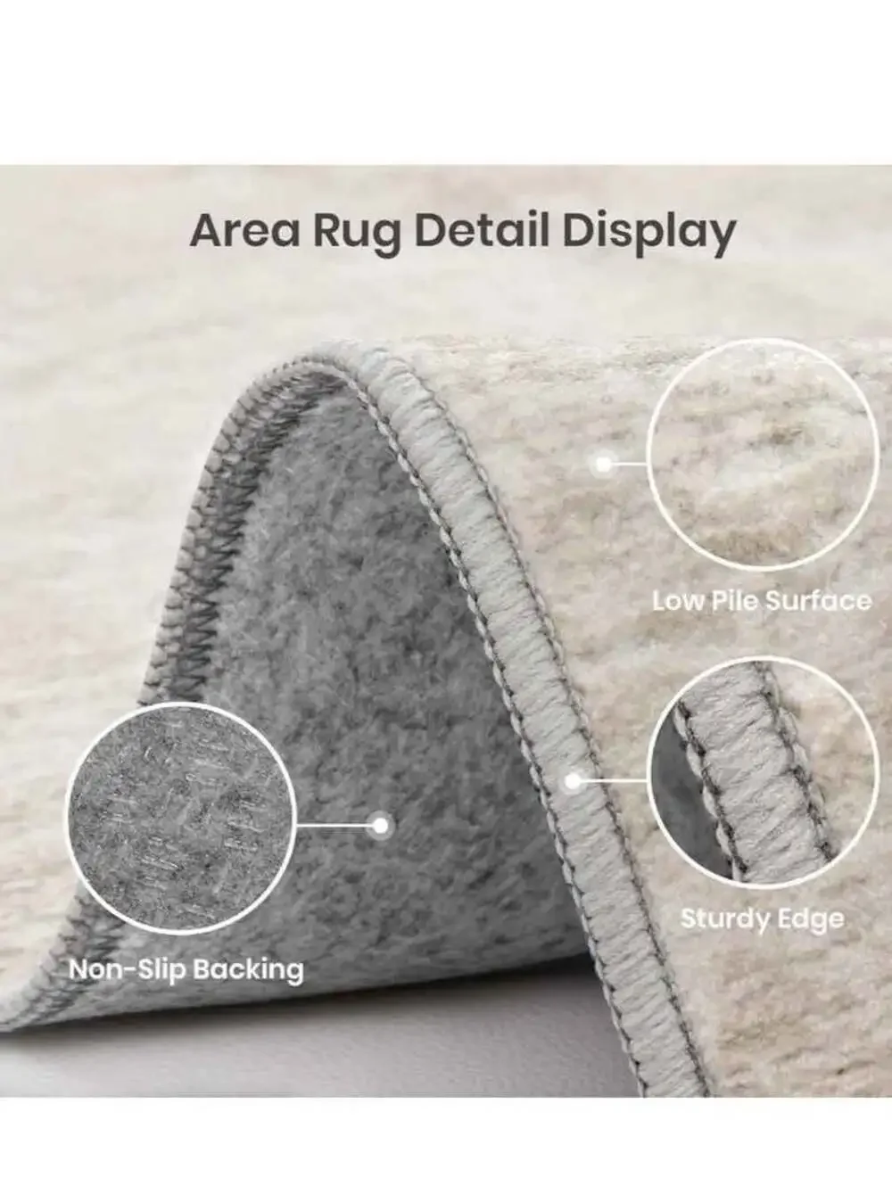 Washable Rugs 5x7 - Stain Resistant Area Rugs Living Room, Non Slip Backing